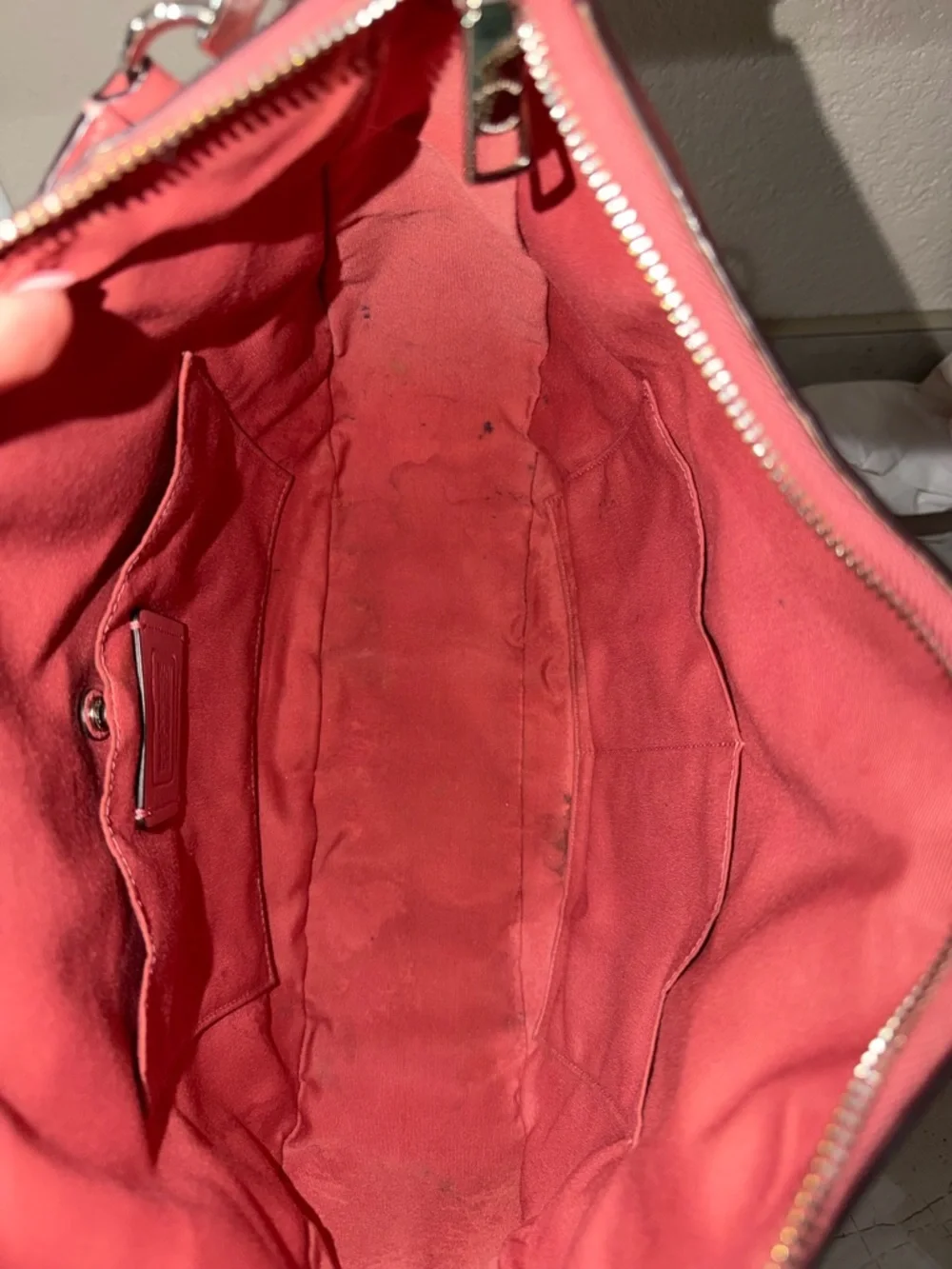 Coach Coral Pink Pebbled Leather Hobo Bag